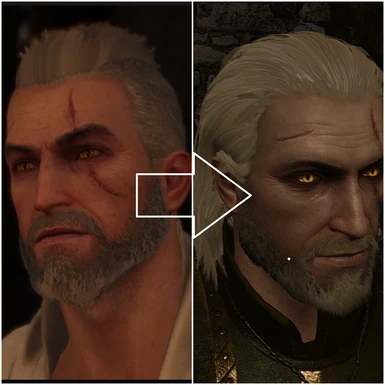 Geralt DLC Hairstyle2 to Cinematic Hair