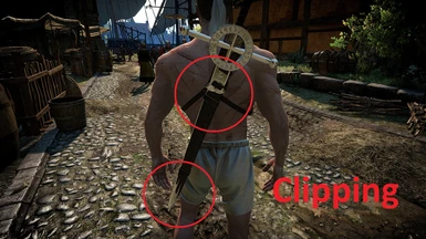 Swordclipping bug. Fix it by either increasing the scabbard's size or decreasing the sword's size please