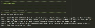 w3env encoder: example log output