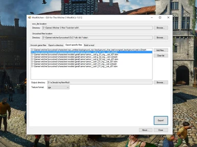 1 export specific files   setup cr