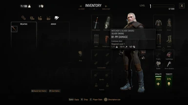 Level 1 Geralt Equipment