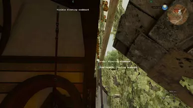 Same 'baked in' floating scabbards, 1 is visible in front of the wall,  2 are in the wall &amp; not visible (unless you have fly-cam)