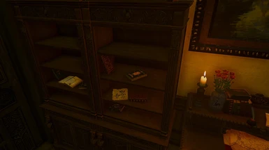 Thank You note from Millie, modded to be hangable by WitchersLair_PixAndSwords  The pic slot it's in here did not stay in this mod because the bookshelf might become full of books