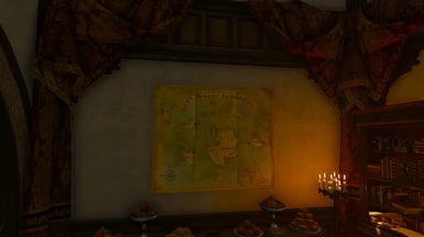 Old Skellige Isles Map, made hangable by dlc_morePaintings. Code: dlc_q210_item_map