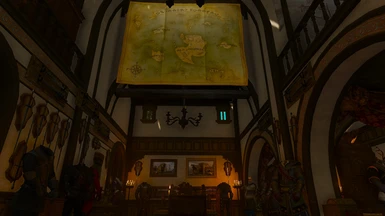 Old Skellige Isles Map Tapestry, made hangable by dlc_morePaintings. Code: dlc_q210_item_map_large