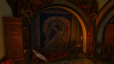 Skellige Figurehead Tapestry, made hangable by dlc_morePaintings. Code: dlc_tapestry_figurehead