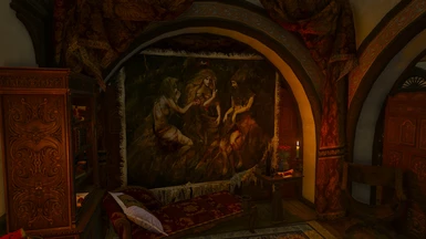 Ladies of the Wood Tapestry, made hangable by dlc_morePaintings. Code: dlc_witch_tapestry