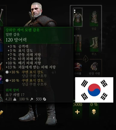 Kaer Morhen Upgradable Gear - Korean Translation