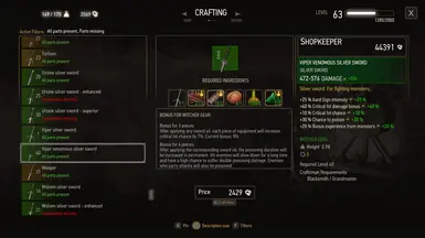 Viper School Gear Enhance at The Witcher 3 Nexus - Mods and community