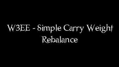 W3EE - Simple Carry Weight Rebalance
