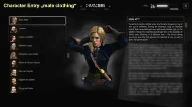 character entry "male clothing"