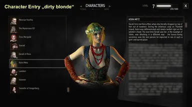 character entry "dirty blonde"