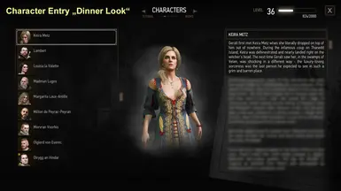 character entry "dinner"