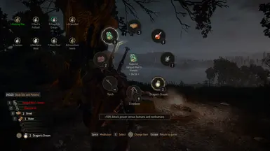 With corrected the script hudModuleRadialMenu.ws in Alternative Radial Menu. Oils now display their charge count in the radial menu. Download fix on description main page this mod.