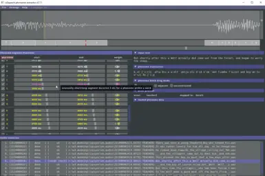 Phoneme Extractor GUI with heuristic assesment of quality problems (e.g. unusual block duration).
