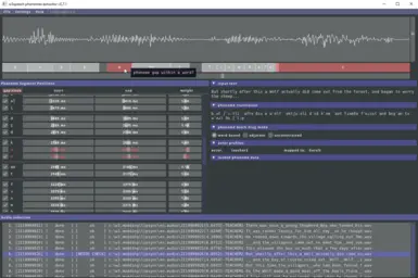 Phoneme Extractor GUI with heuristic assesment of quality problems (e.g. timing gaps).