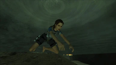 Lara swimming in her wetsuit